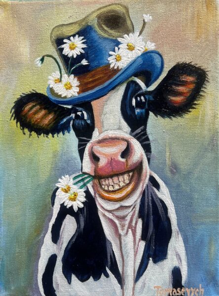 Daisy-Crowned Mirth - a painting by Aleksander Tomasievych
