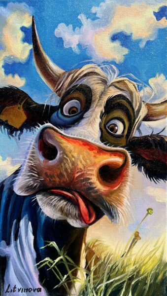 Mischief in Pasture - a painting by Olga Litvinova