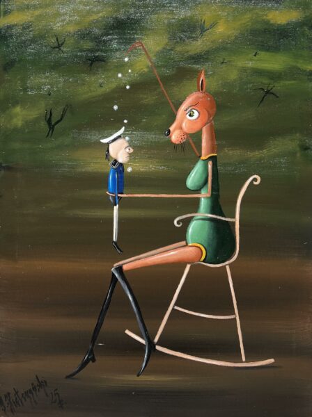 The Puppet Keeper - a painting by JarosÅ‚aw KieÅ‚czyÅ„ski