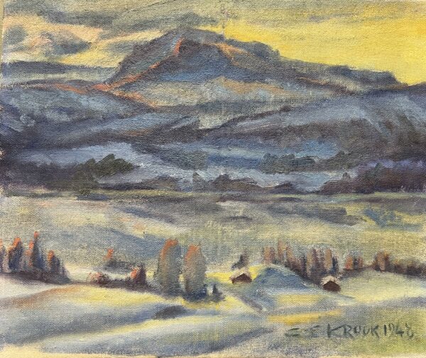 Hushed Mountain Light - a painting by European school (XX)