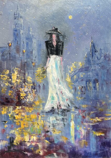 Nocturne in Gold - a painting by Adam Nowakowski