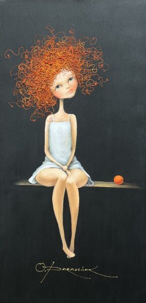 Scarlet Filigree - a painting by Oksana Parashchak