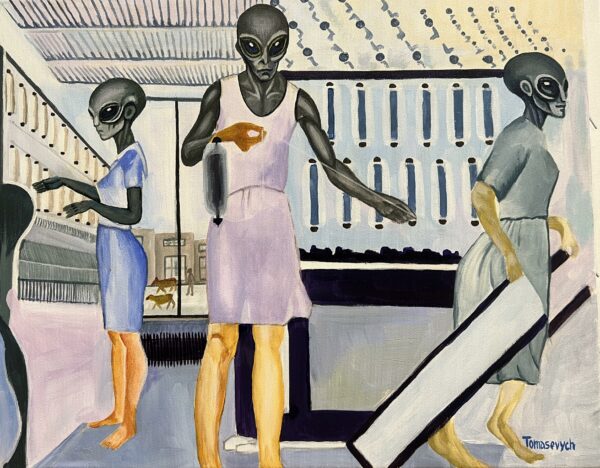 Etiquette of Arrival - a painting by Aleksander Tomasievych