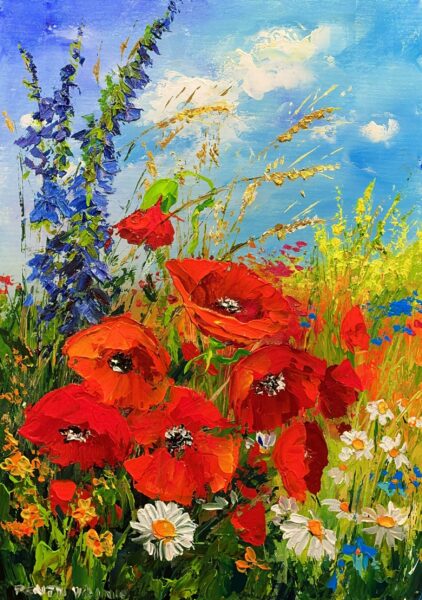 Scarlet Canticle - a painting by Pentti Vainio