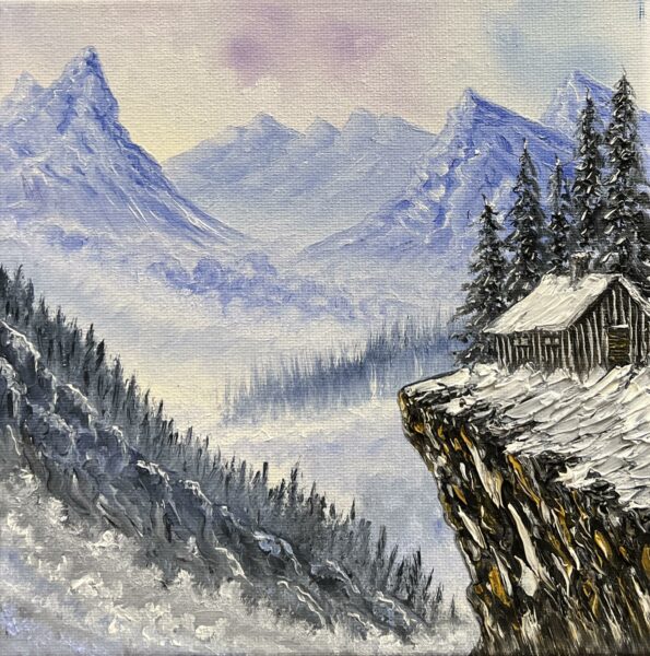 Cliffside Solace - a painting by Marek Rojek