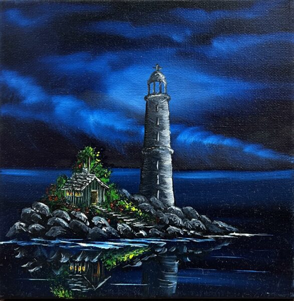Midnight Beacon - a painting by Marek Rojek