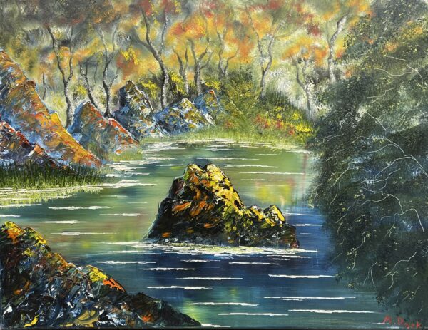 Gilded River Soliloquy - a painting by Marek Rojek