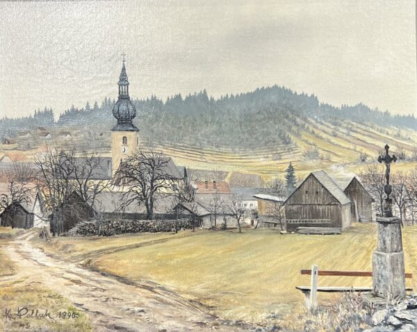 Terraced Quietude - a painting by European school (XX)