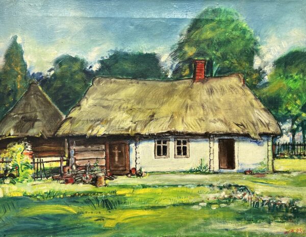 Sunlit Thatch - a painting by Ważydrąg Zbigniew