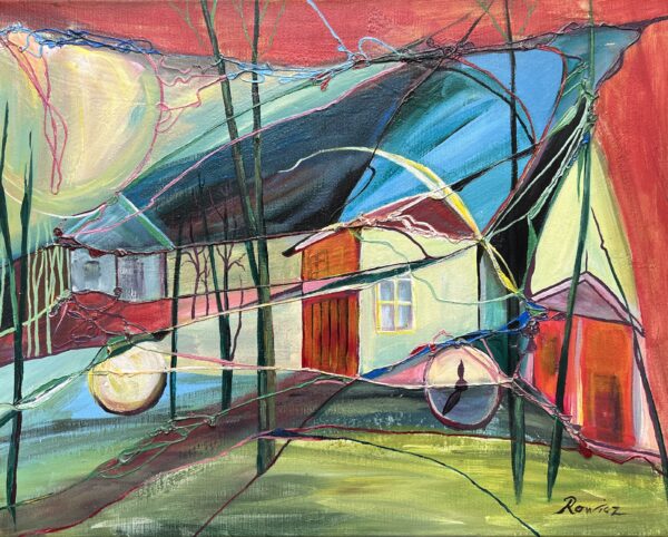 Threaded Nocturne - a painting by Elżbieta Rawicz