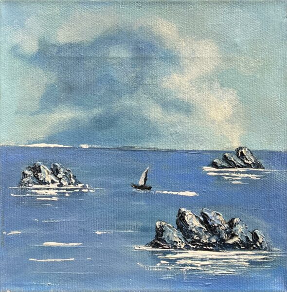 Cobalt Solitude - a painting by Marek Rojek