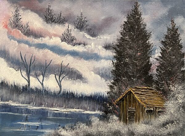 Hearth Among Pines - a painting by Marek Rojek