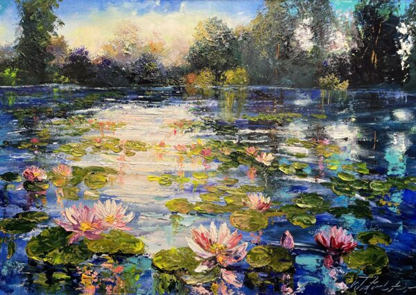 Waterlilies - a painting by Tadeusz Wojtkowski