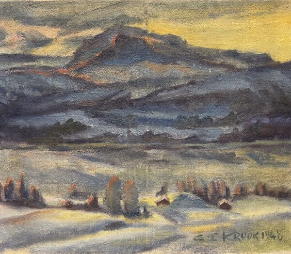 Late Light Over Valleys - a painting by European school (XX)