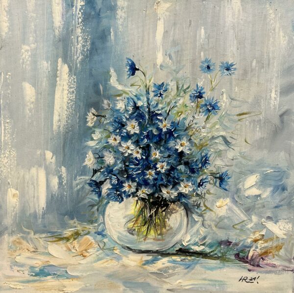 Cornflower Reverie - a painting by Ryszard Węglarz