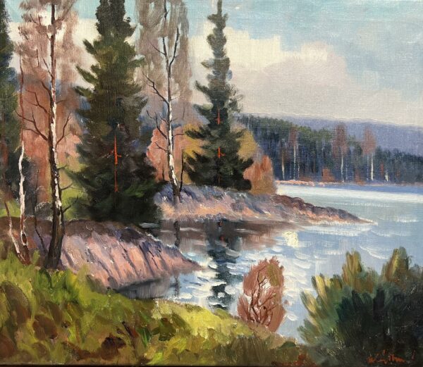 Shoreline Reverie - a painting by European school (XX)