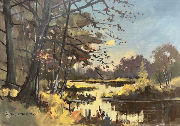 Gilded Marsh Reverie - a painting by European school (XX)