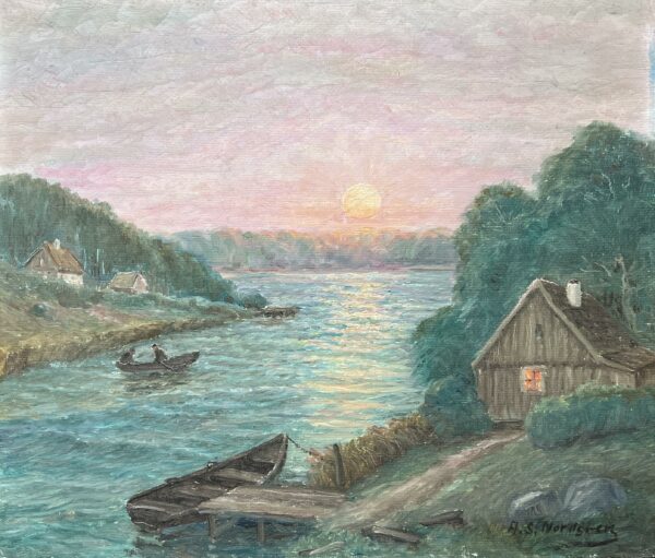 Harbor of Quiet Light - a painting by European school (XX)