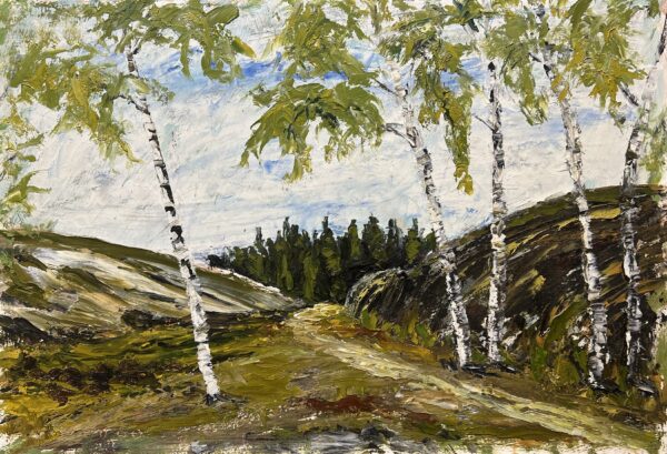 Birch Canticle - a painting by European school (XX)