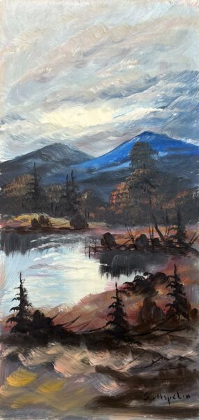 Azure Ridge at Dusk - a painting by European school (XX)
