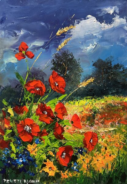 Crimson Refrain - a painting by Pentti Vainio