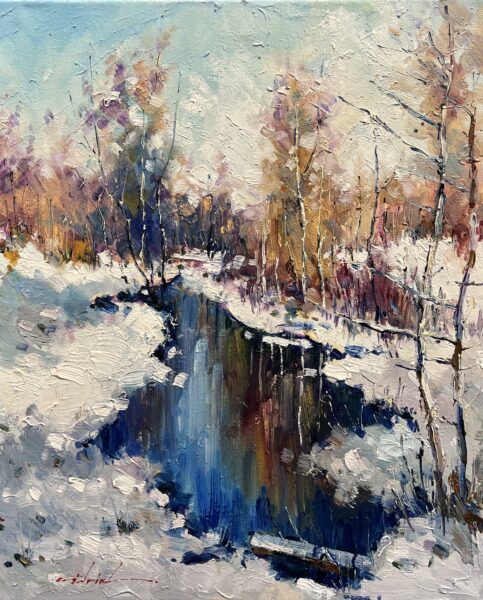 Blue Veil of Winter - a painting by Viktor Fridrikh