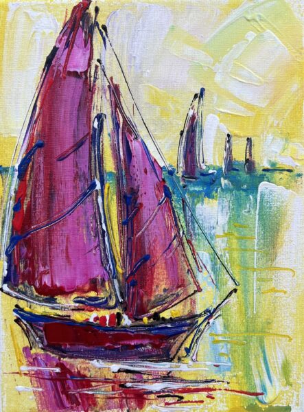 Lemon Light Regatta - a painting by Viktor Fridrikh