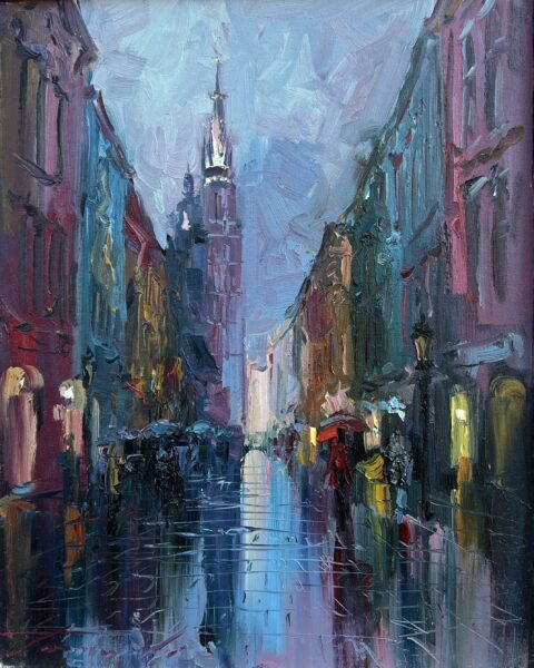 Nocturne of the Spire - a painting by Jarosław Tarnowski