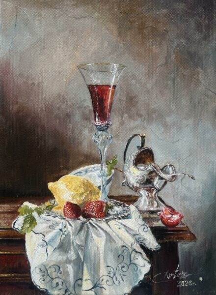 Lemon and Strawberries - a painting by Zbigniew Cortez Zając