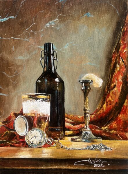 A Glass of Beer - a painting by Zbigniew Cortez Zając