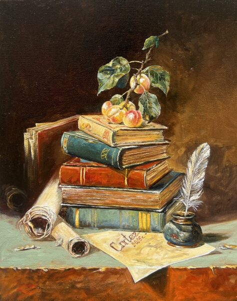 Branch with Apricots - a painting by Zbigniew Cortez Zając