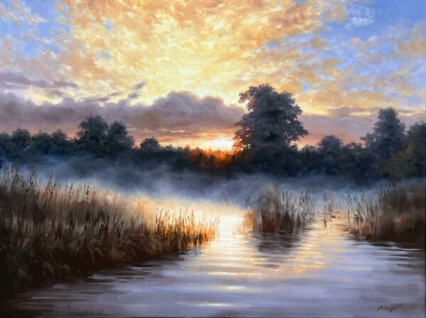 Gilded Morning Benediction - a painting by Ryszard Michalski