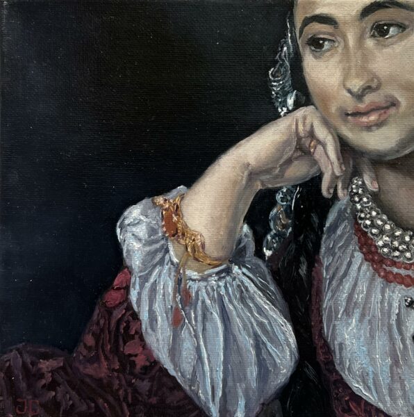 Portrait of the Writer V. I. Lizoguba after V. A. Tropinin - a painting by Julia Cheremnykh