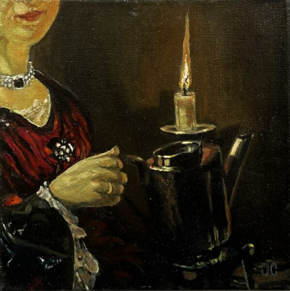 Girl with a Candle after V. A. Tropinin - a painting by Julia Cheremnykh